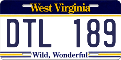 WV license plate DTL189
