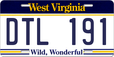 WV license plate DTL191