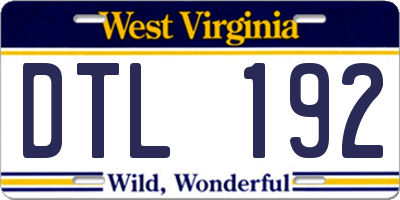 WV license plate DTL192