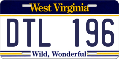 WV license plate DTL196