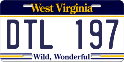 WV license plate DTL197