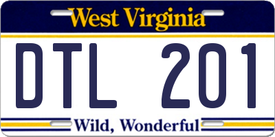 WV license plate DTL201