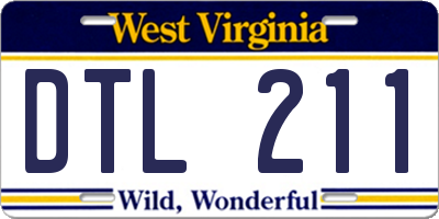 WV license plate DTL211
