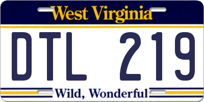 WV license plate DTL219