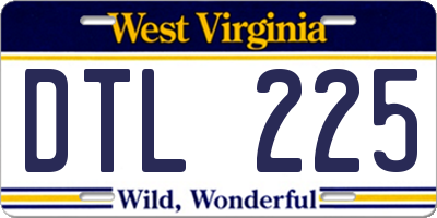 WV license plate DTL225