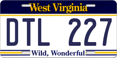 WV license plate DTL227