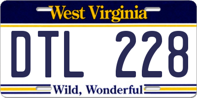 WV license plate DTL228