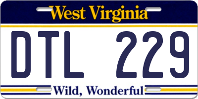 WV license plate DTL229