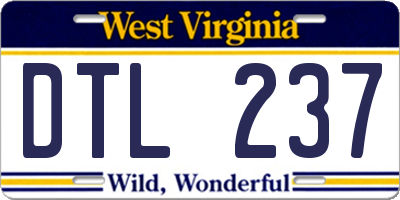 WV license plate DTL237