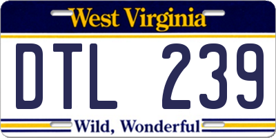 WV license plate DTL239