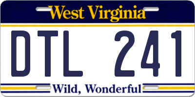 WV license plate DTL241