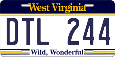 WV license plate DTL244