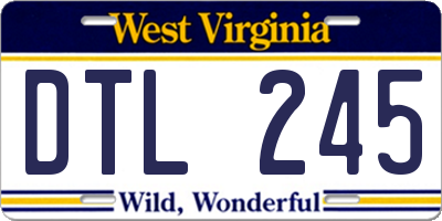 WV license plate DTL245