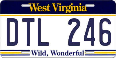 WV license plate DTL246
