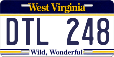 WV license plate DTL248