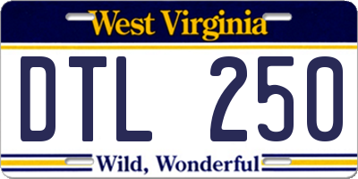WV license plate DTL250