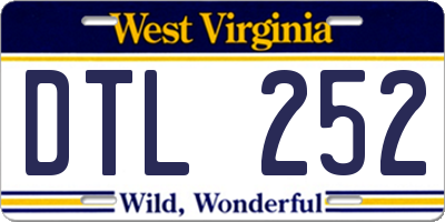 WV license plate DTL252