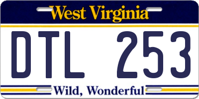 WV license plate DTL253