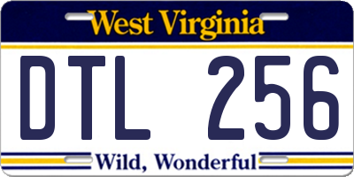 WV license plate DTL256