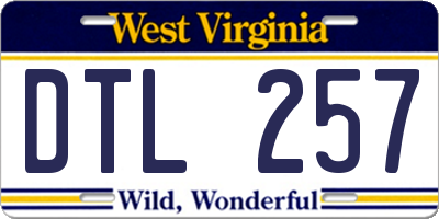 WV license plate DTL257