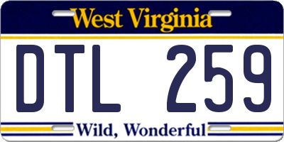 WV license plate DTL259