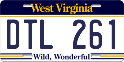 WV license plate DTL261