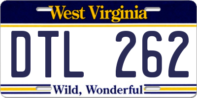 WV license plate DTL262