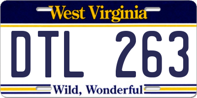WV license plate DTL263