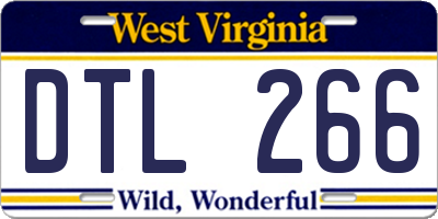 WV license plate DTL266