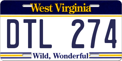 WV license plate DTL274