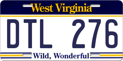 WV license plate DTL276