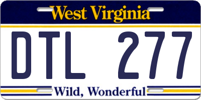 WV license plate DTL277