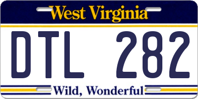 WV license plate DTL282