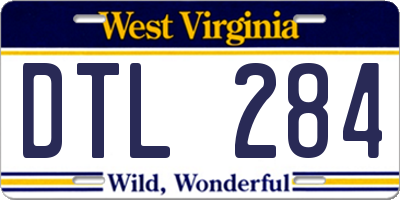 WV license plate DTL284