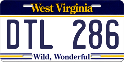 WV license plate DTL286