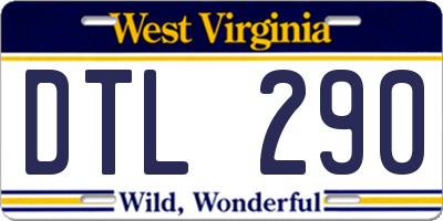 WV license plate DTL290