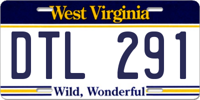WV license plate DTL291
