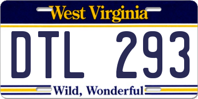 WV license plate DTL293