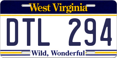 WV license plate DTL294