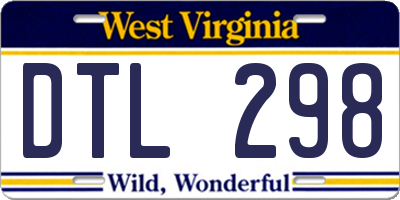 WV license plate DTL298