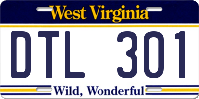 WV license plate DTL301