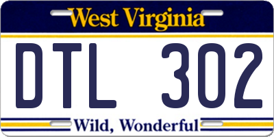 WV license plate DTL302