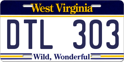 WV license plate DTL303