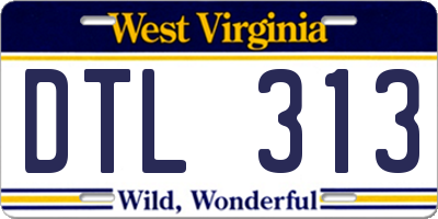 WV license plate DTL313