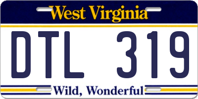 WV license plate DTL319