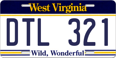 WV license plate DTL321