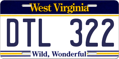 WV license plate DTL322