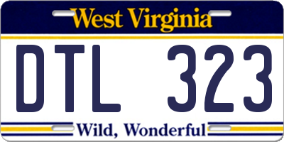 WV license plate DTL323