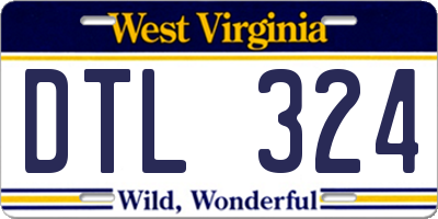 WV license plate DTL324