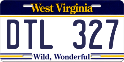 WV license plate DTL327